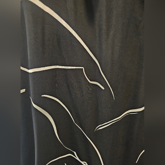 NWT! DKNY Womens Black WHITE Detail Sleeveless V Neck Maxi Dress SZ 16 - Picture 3 of 9